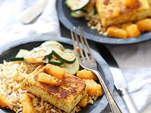 Foto Kerrietofu met sinaasappelsaus