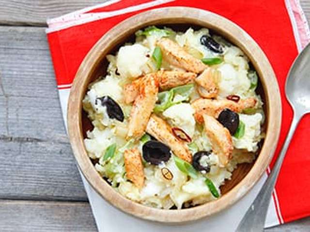 Foto Franse stamppot met bloemkool en kip