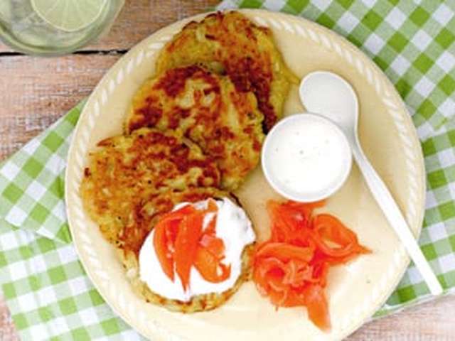 Foto Rösti met zalm en snijboontjes