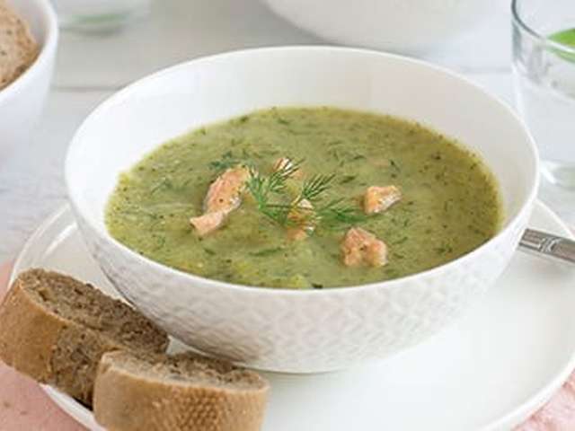 Foto Courgettesoep met zalm