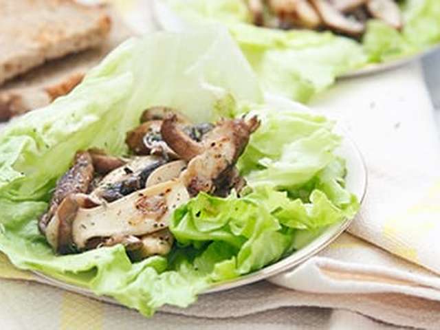 Foto Gebakken paddenstoelen