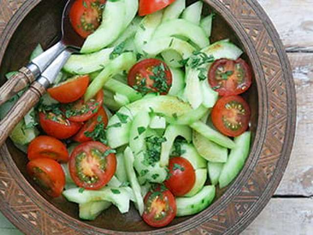 Foto Komkommersalade met munt