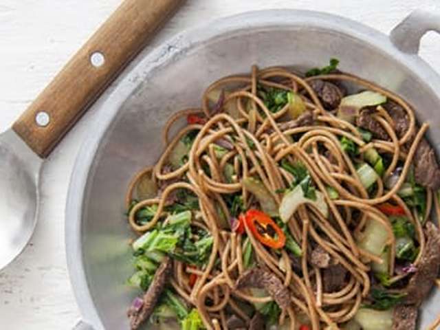 Foto Noedels met bief en paksoi