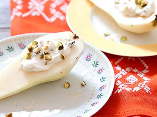 Foto Gevulde peer met pistache