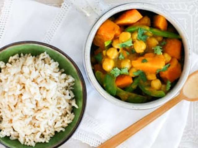 Foto Pompoencurry met kikkererwten