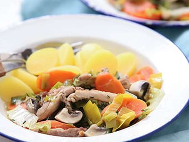 Foto Pot-au-feu met kip