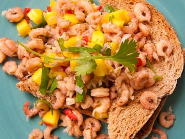 Foto Garnalen met mangosalsa