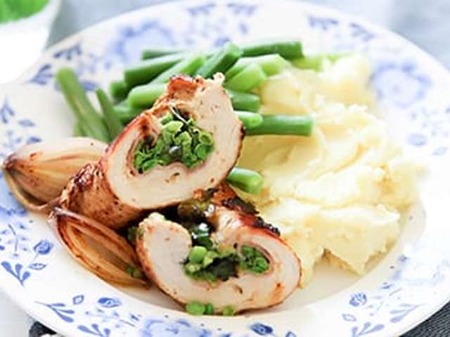 Foto Gevulde vleesrolletjes met sjalotjes