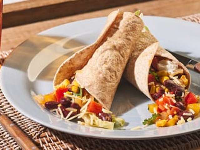 Foto Volkorenwraps met kidneybonen