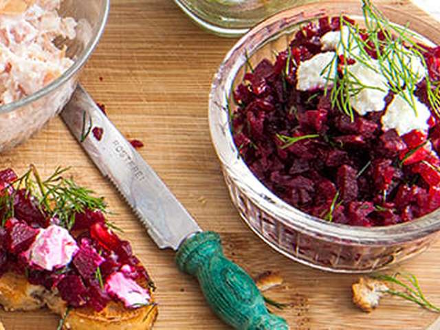 Foto Zoetzure biet en geitenkaas