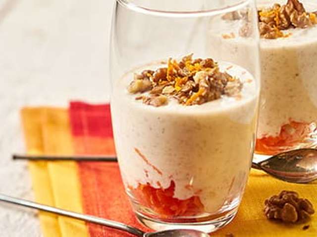 Foto Overnight oats met wortel en walnoten