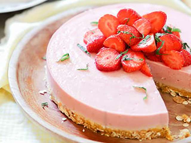 Foto Aardbeien-kwarktaart