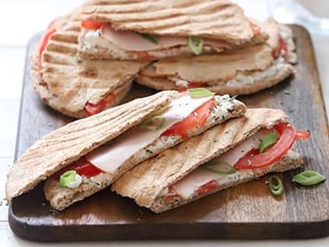 Foto Pita tosti met kip