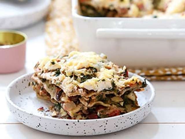 Foto Spinazie lasagne met hazelnoten