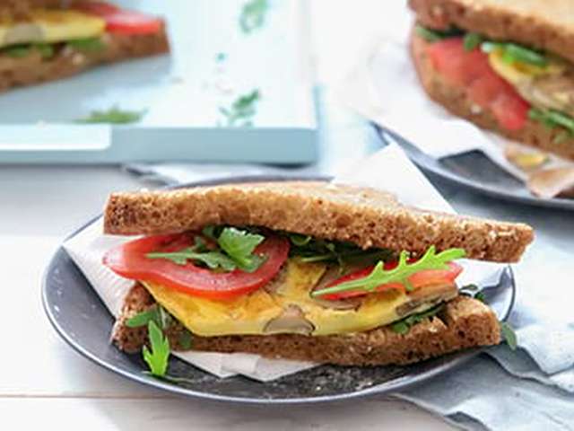 Foto Sandwich paddenstoelenomelet