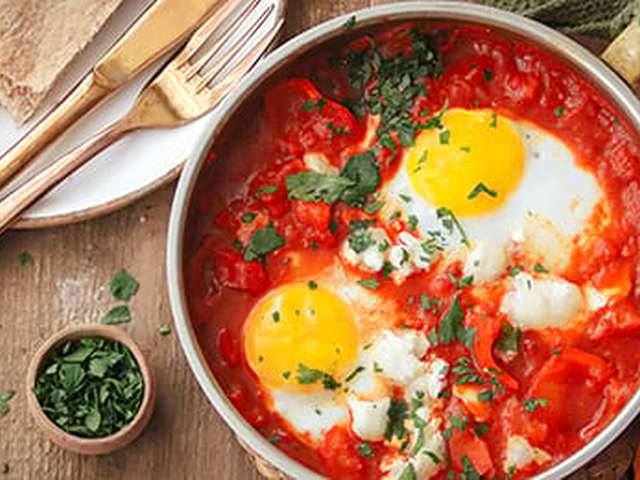 Foto Shakshuka met paprika