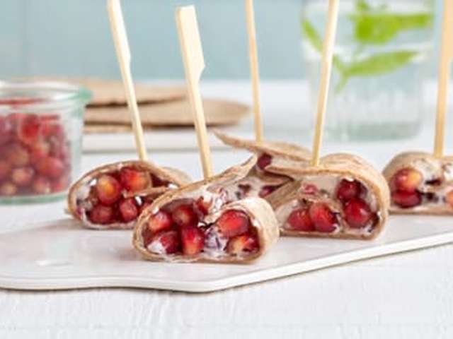 Foto Rolletjes met granaatappel