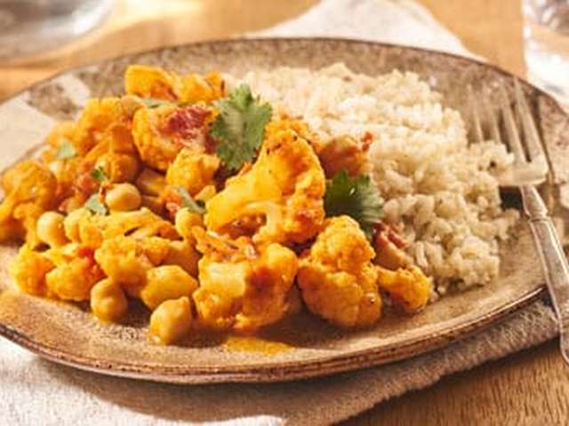 Foto Bloemkoolcurry met kikkererwten
