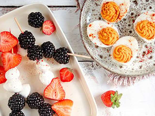 Foto Oranje gevulde eieren