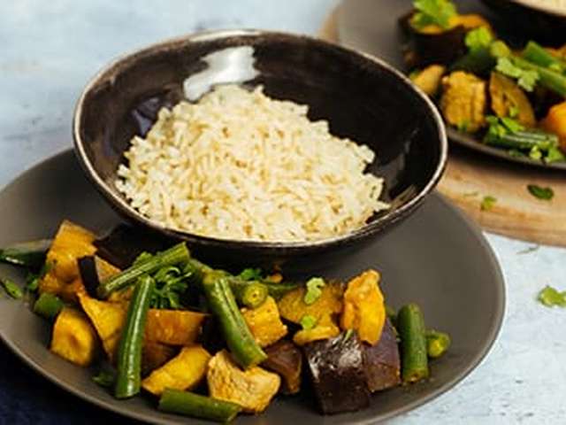 Foto Varkensvleescurry met aubergine