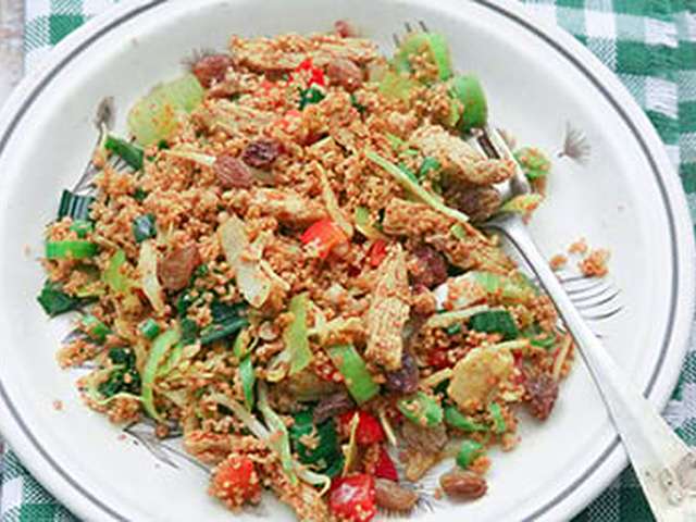 Foto Couscous met shoarma en roerbakgroente