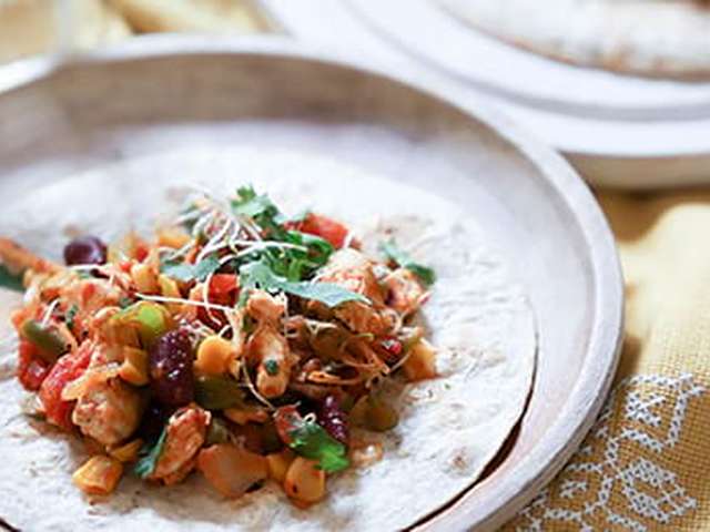 Foto Tostada met kip