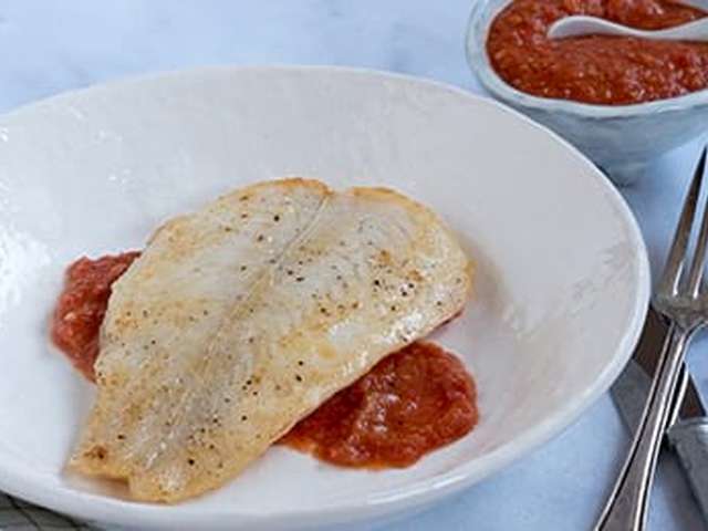 Foto Vis met pikante saus