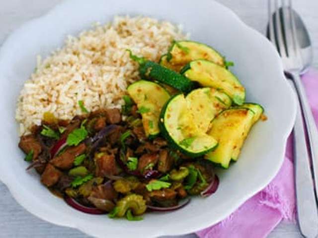 Foto Lamsvlees met koriander en zilvervliesrijst