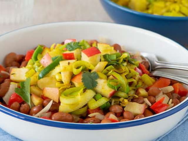 Foto Bruine bonen met appel-preicurry