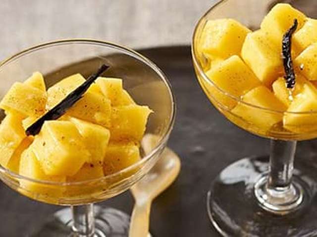 Foto Mango met vanillesiroop
