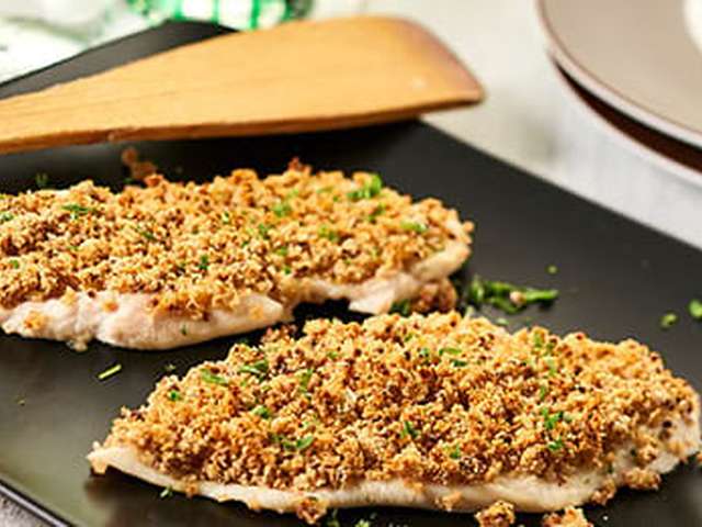Foto Kipschnitzel met mosterdpanade