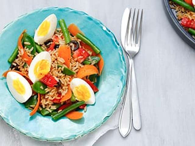 Foto Lauwe rijstsalade