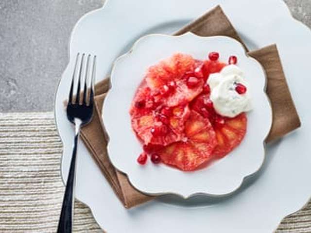 Foto Bloedsinaasappels met vanilleyoghurt