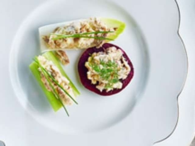 Foto Groentetrio met makreelbrandade