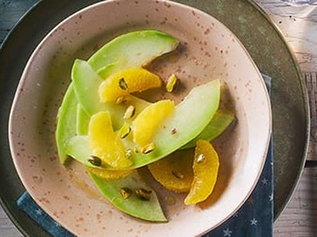 Foto Siciliaanse meloen met sinaasappel