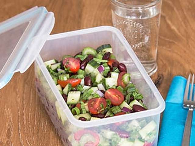 Foto Salade van rode kidneybonen als lunch