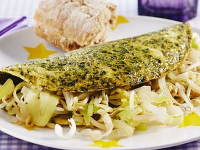 Foto Gevulde spinazieomelet