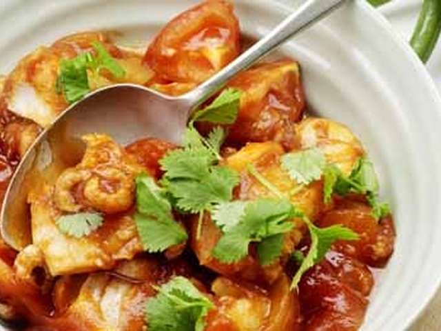 Foto Viscurry met tomaat
