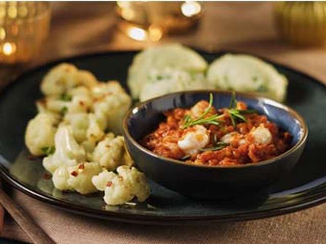 Foto Vispotje met bloemkoolsalade en kruidige aardappelpuree